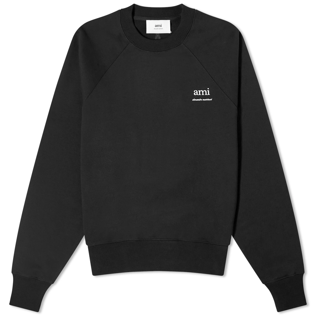 AMI Paris Logo Crew Sweatshirt Black